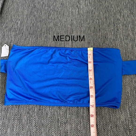 Blue crop top tie top medium large New NWT - Picture 6 of 8